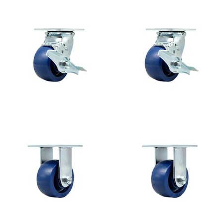 Service Caster Tool Box Caster Wheel Set 4'' Solid Polyurethane Swivel Casters, 4PK TOOL-SCC-30CS420-SPUB-TLB-2-R-2